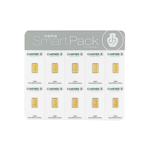 C. Hafner goudbaar 10x 1 gram SmartPack voorkant