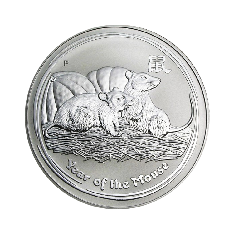 1 kilo zilveren Lunar munt 2008 – Year of the Mouse voorkant