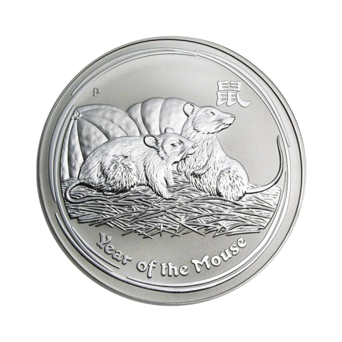 1 kilo zilveren Lunar munt 2008 – Year of the Mouse voorkant