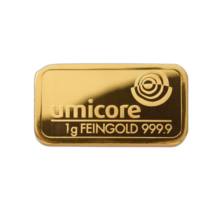 Goudbaar 1 gram Umicore voorkant