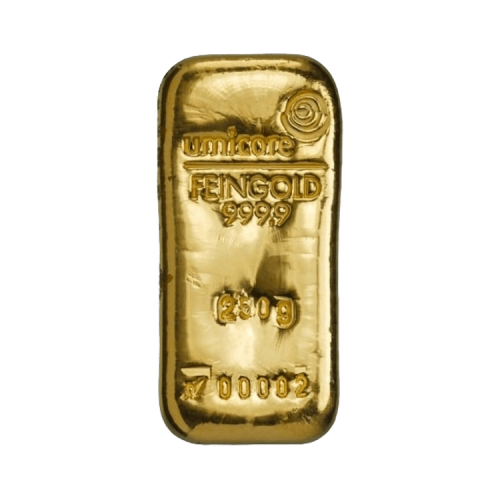 250 gram Umicore goudbaar