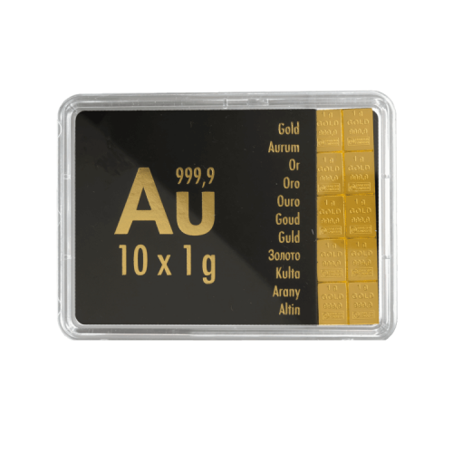 Gouden combibar 10x 1 gram goud