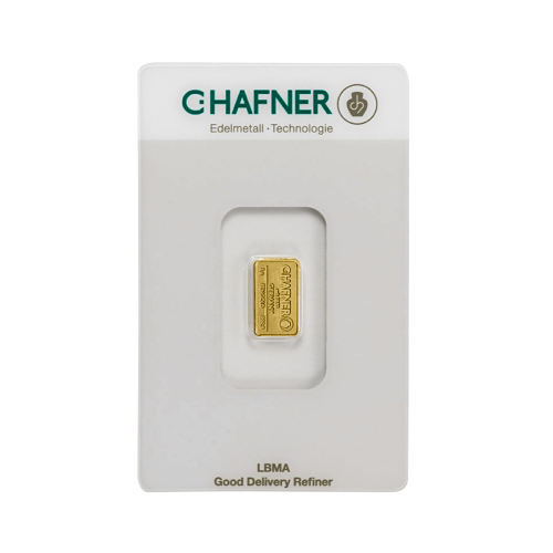 Goudbaar 1 gram C. Hafner voorkant