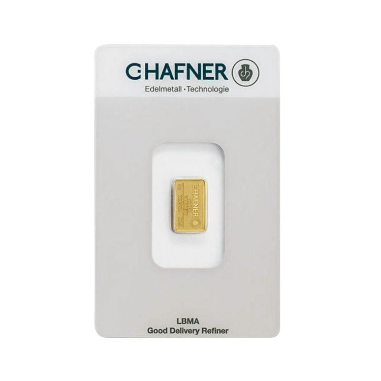 Goudbaar 2 gram C. Hafner voorkant