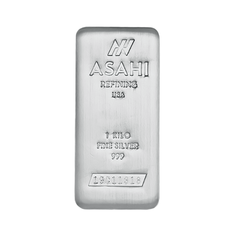 Asahi zilverbaar 1 kilogram BTW vrij