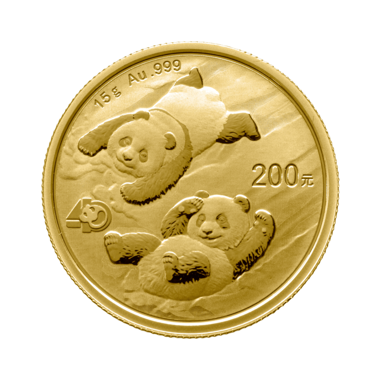 15 gram gouden munt Panda 2022 voorkant