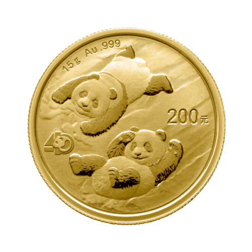 15 gram gouden munt Panda 2022 voorkant