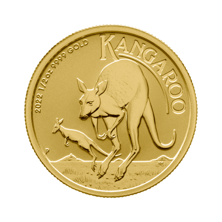 1/2 Troy ounce gouden munt Kangaroo 2022 voorkant