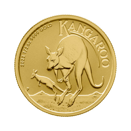 1/2 Troy ounce gouden munt Kangaroo 2022 voorkant