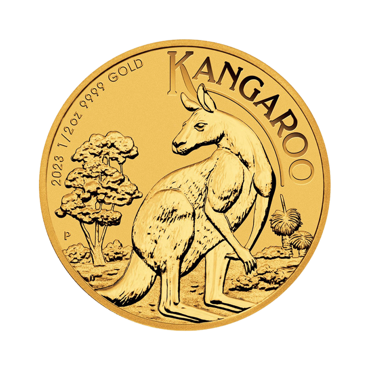 Voorkant 1/2 oz gouden Kangaroo 2023