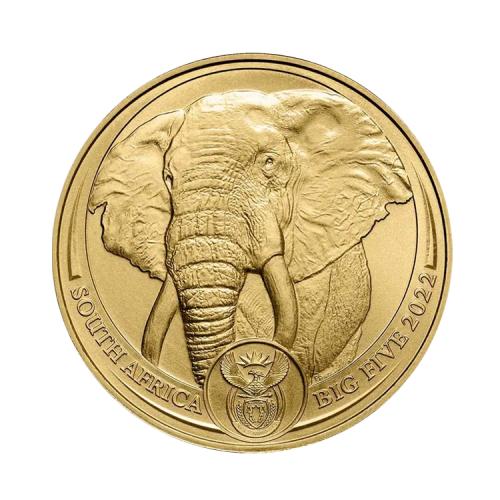 1 troy ounce gouden munt Big Five Olifant voorkant