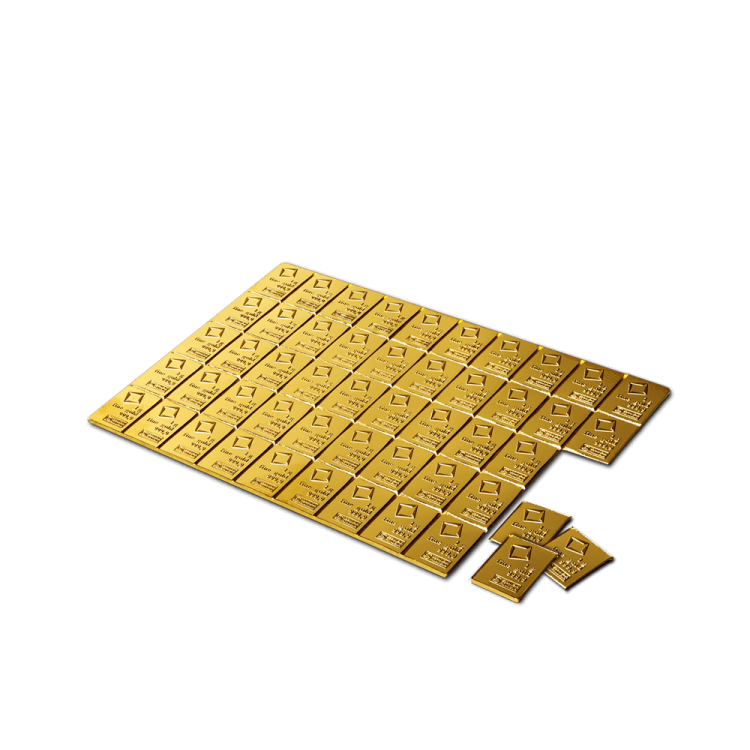50x 1 gram gouden CombiBar perspectief 2
