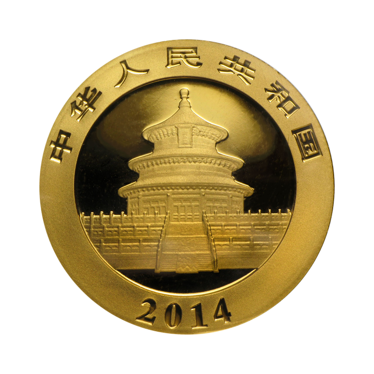 Achterkant 2014 Panda munt goud