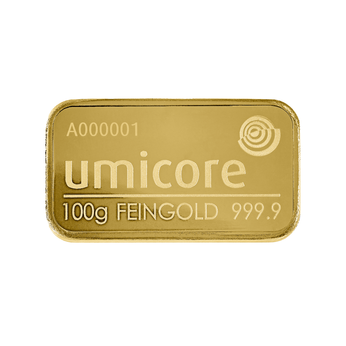 Goudbaar 100 gram Umicore