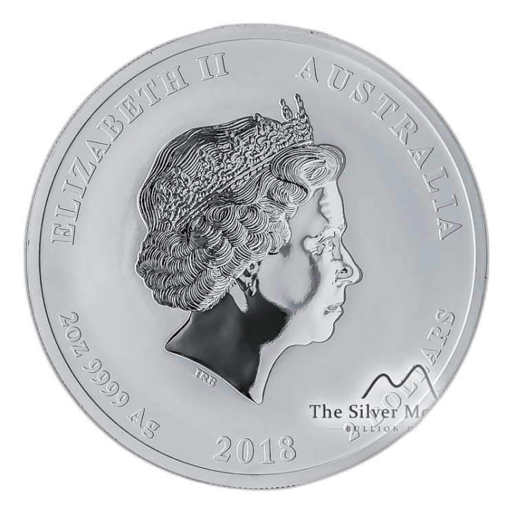 10 troy ounce zilveren Lunar munt Year of the Dog 2018 perspectief 1