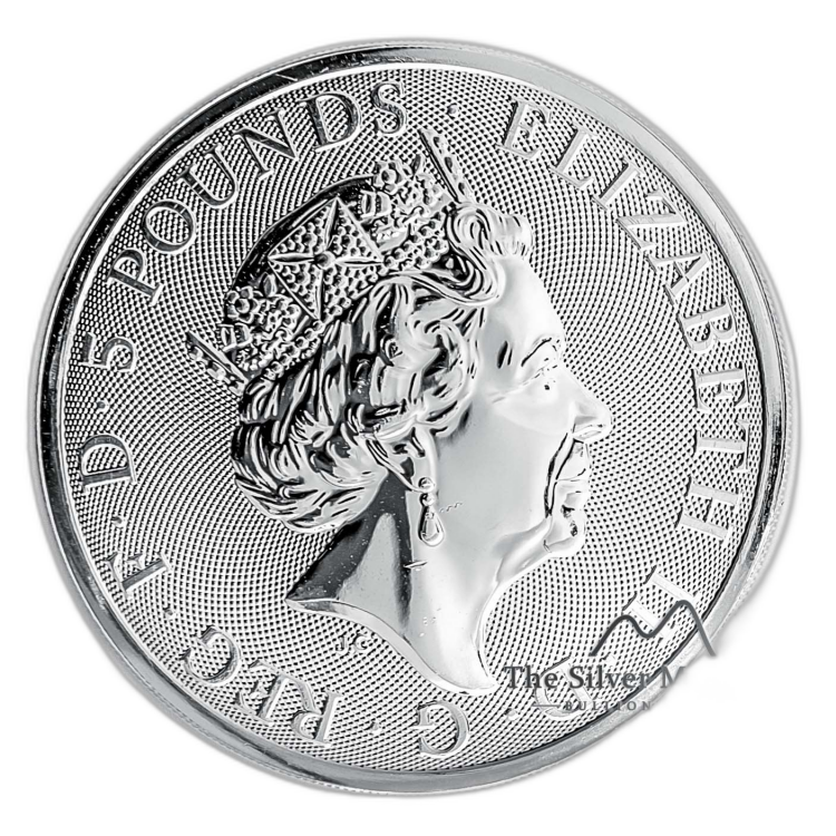 2 Troy ounce zilveren munt Queens Beasts Black Bull 2018 perspectief 2