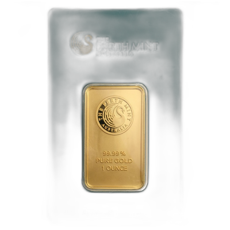 1 Troy ounce goudbaar Perth Mint achterkant