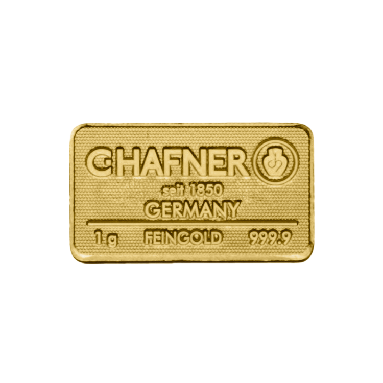 Goudbaar 1 gram C. Hafner perspectief 1