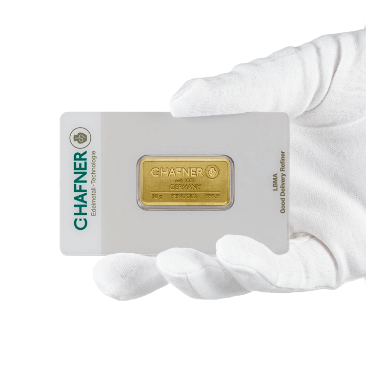 Goudbaar van 10 gram C. Hafner