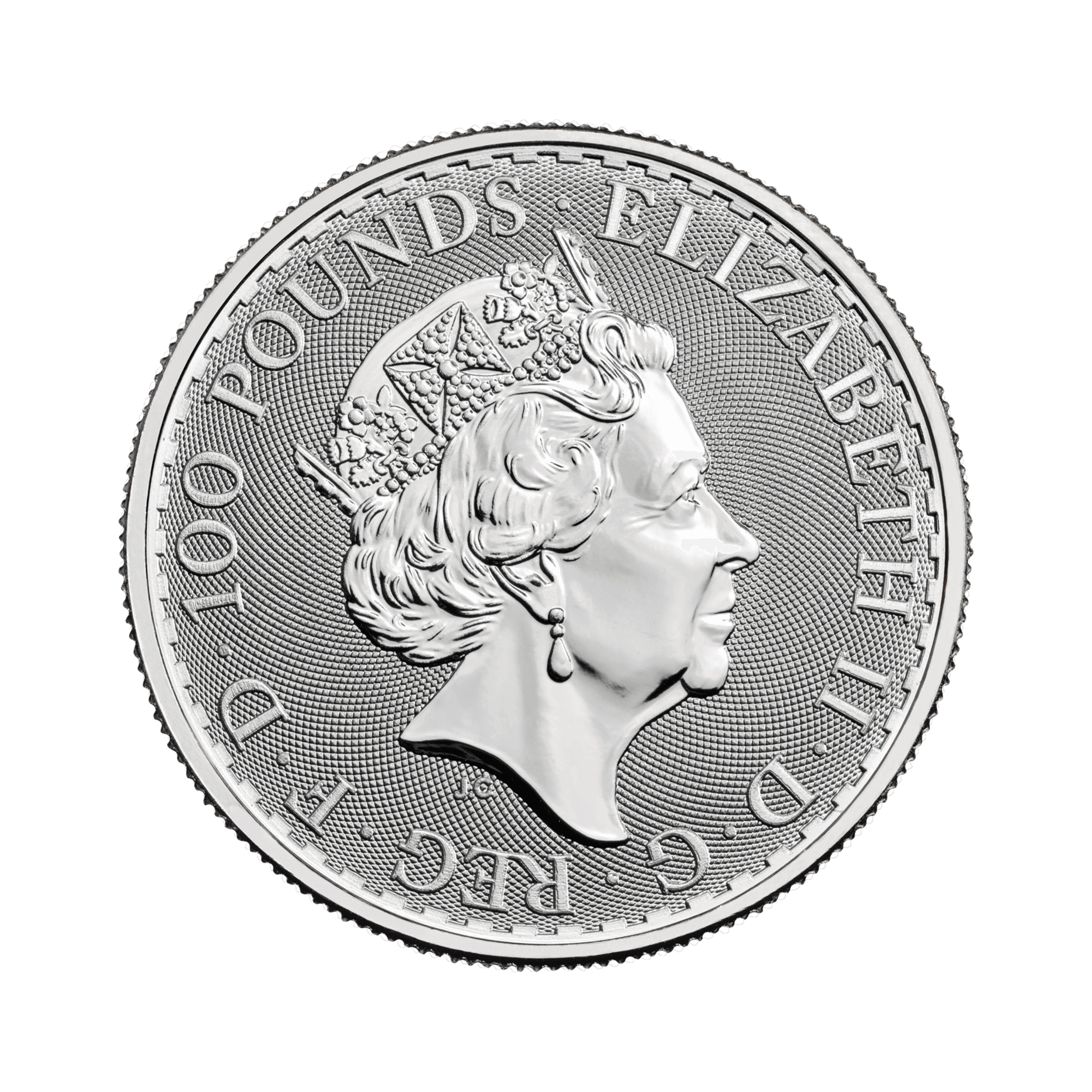 1 troy ounce platina Britannia munt achterkant