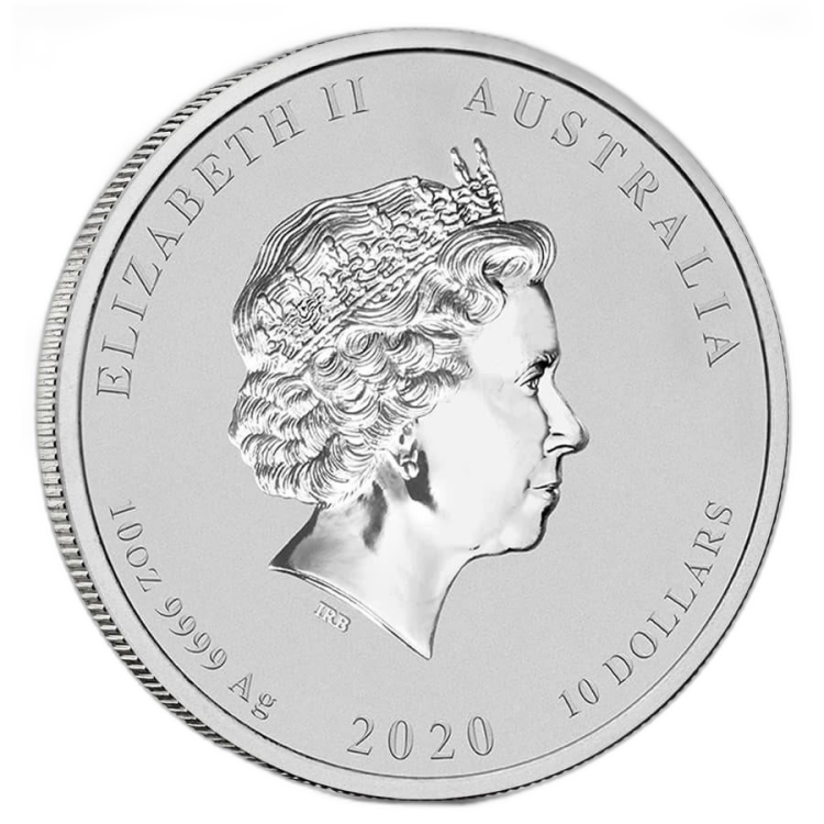 10 troy ounce zilveren Lunar munt Year of the Mouse 2020 achterkant