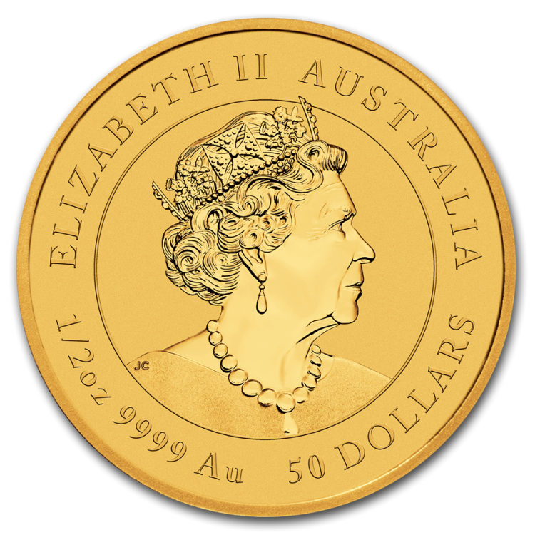 1/2 troy ounce gouden munt Lunar Year of the Mouse 2020 achterkant