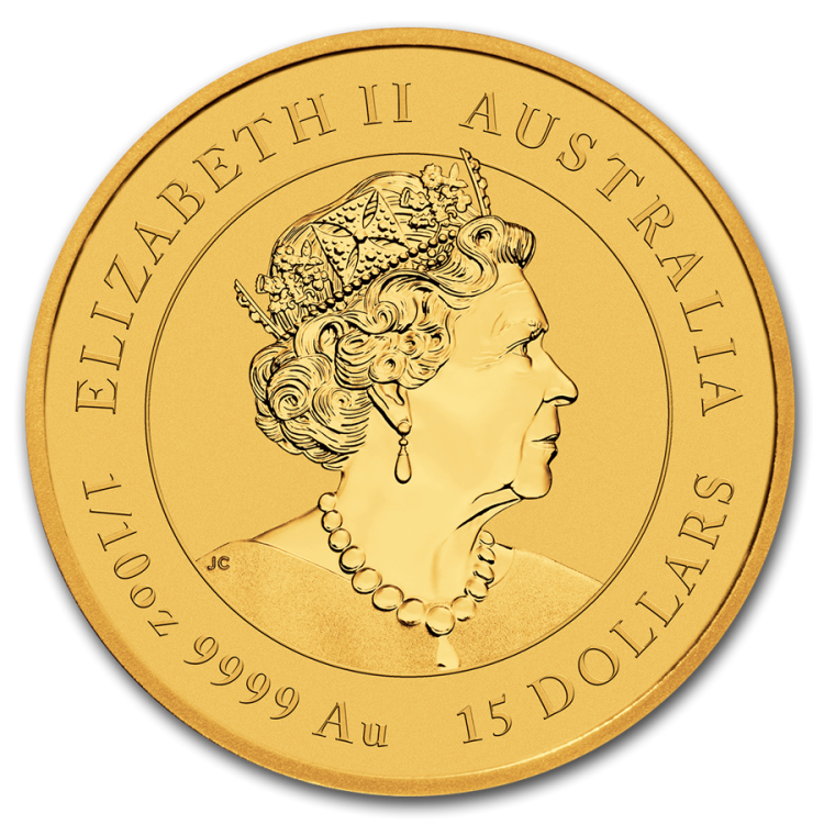 1/10 troy ounce gouden munt Lunar Year of the Mouse 2020 achterkant