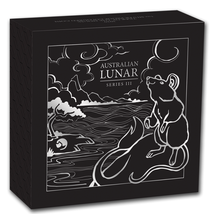1 Troy ounce silver coin Lunar Year of the Mouse 2020 colored back