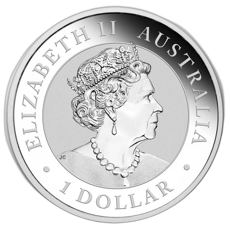 1 troy ounce zilveren Australian Emoe munt 2020 achterkant