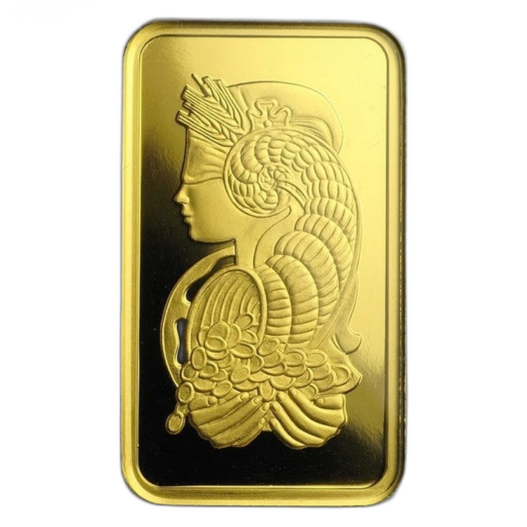 1/2 troy ounce goudbaar Pamp Suisse perspectief 1