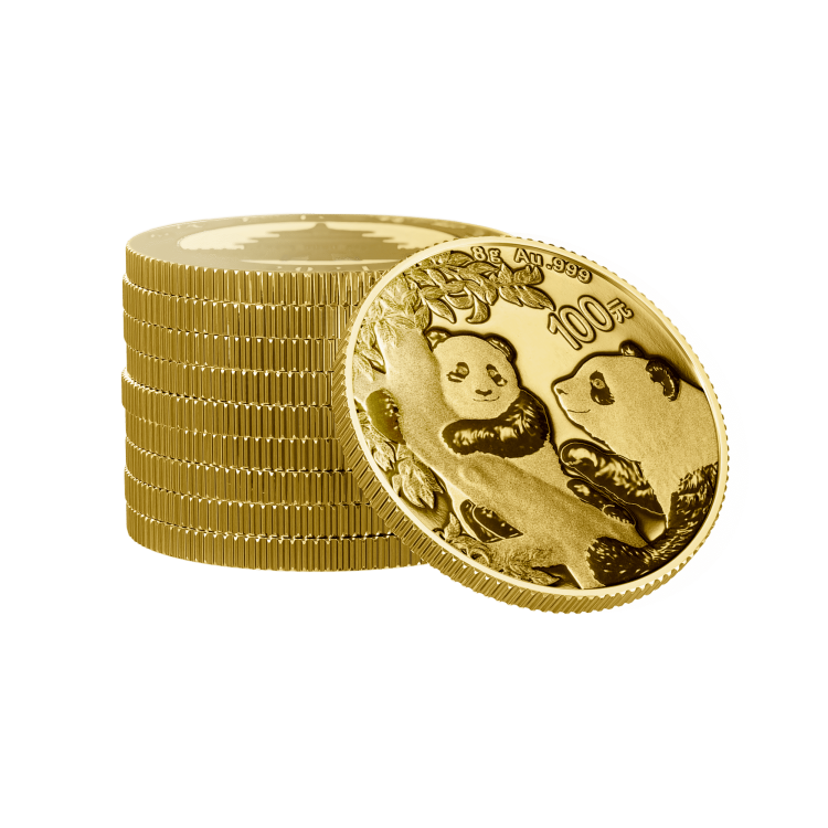 8 gram gouden munt Panda 2021 perspectief 2