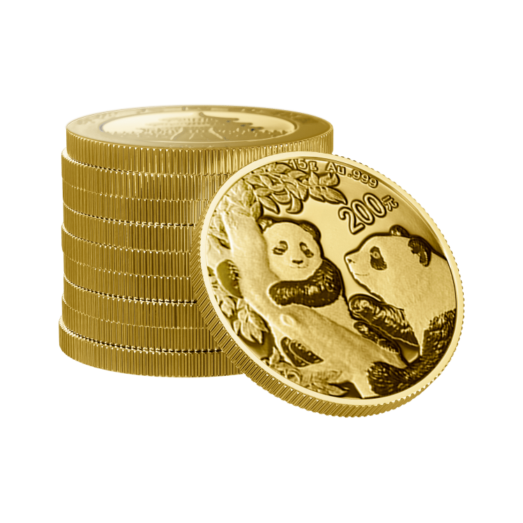 15 gram gouden Panda munt 2021 perspectief 2