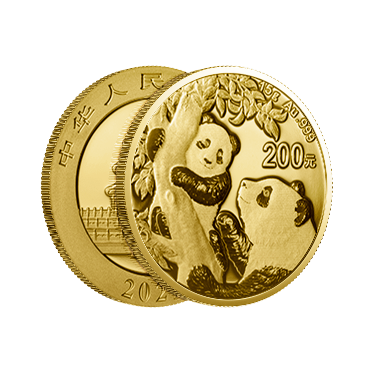 30 gram gouden munt Panda 2021 perspectief 2