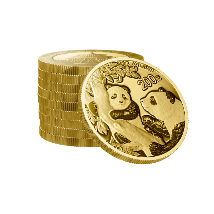 30 gram gouden munt Panda 2021 perspectief 3
