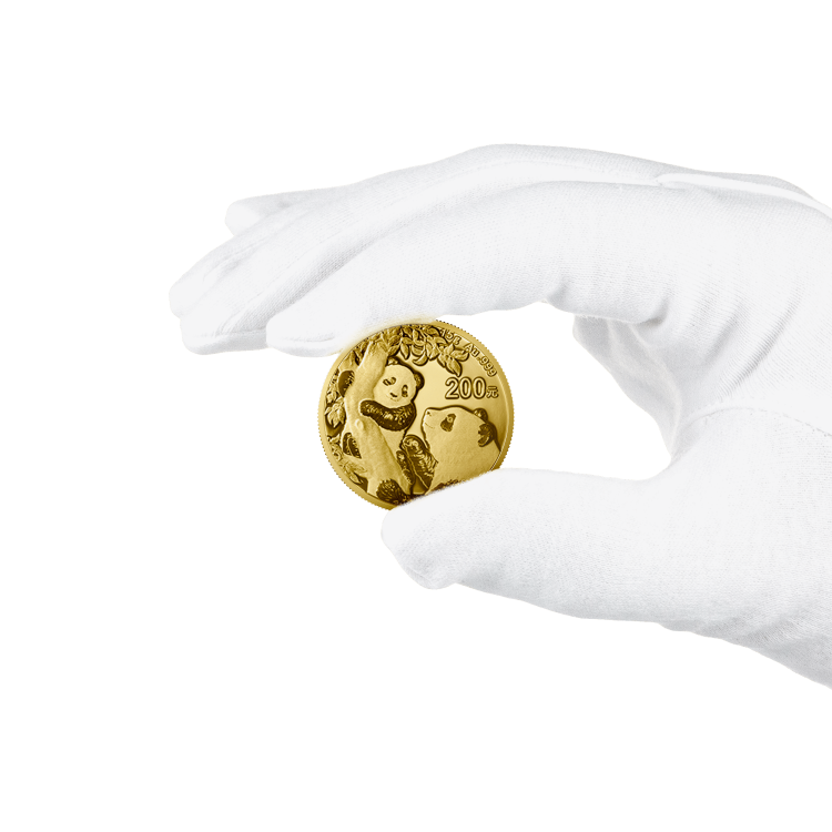 30 gram gouden munt Panda 2021 perspectief 4