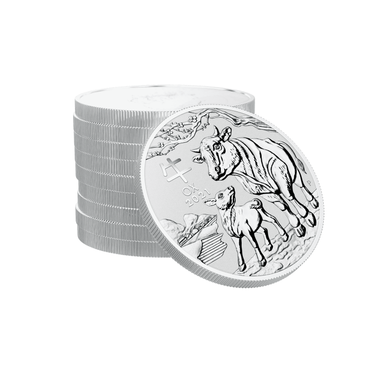 1 troy ounce zilveren Lunar munt Year of the Ox 2021 perspectief 2