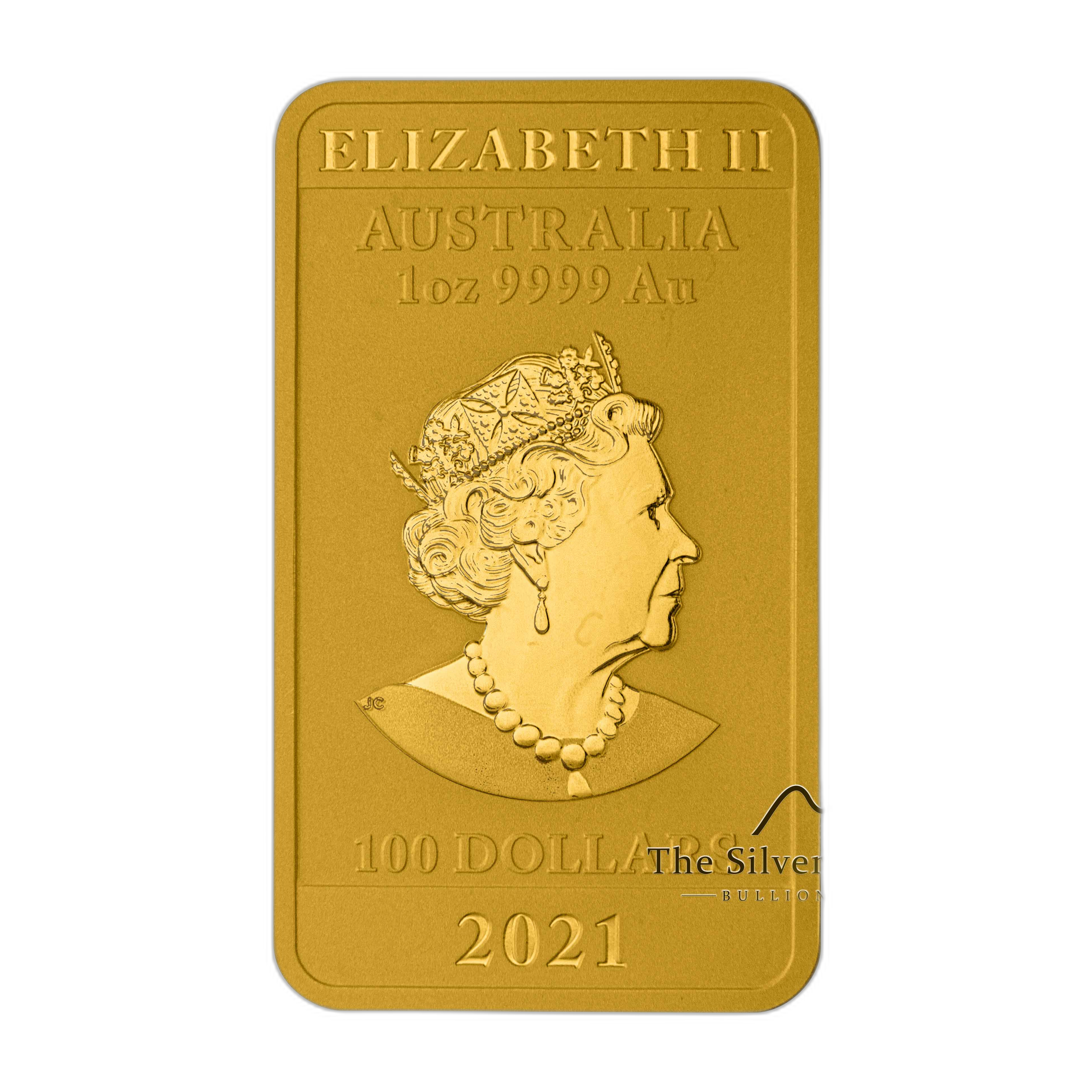 1 troy ounce gouden muntbaar Rectangular Dragon 2021 achterkant
