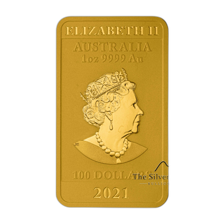 1 troy ounce gouden muntbaar Rectangular Dragon 2021 achterkant