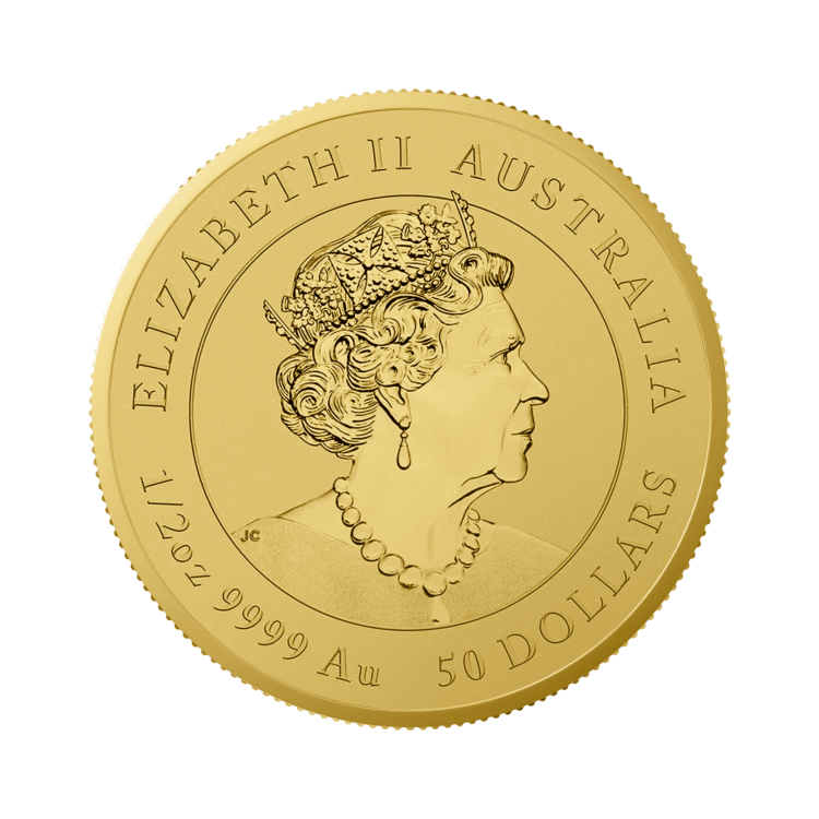 1 troy ounce gouden munt Lunar Year of the Tiger 2022 achterkant