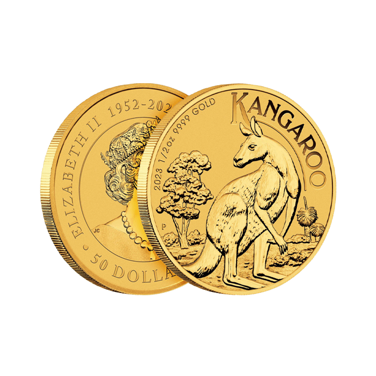Design 1/2 oz gouden Kangaroo
