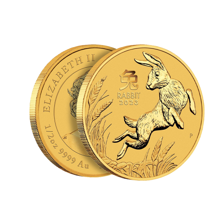 1/2 troy ounce gouden Lunar munt Year of the Rabbit 2023 perspectief 2