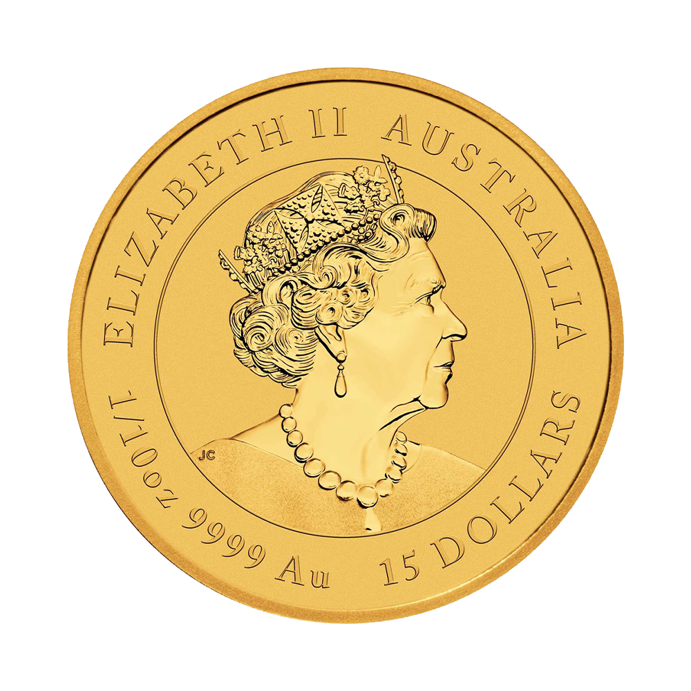 1/10 troy ounce gouden munt Lunar Year of the Rabbit 2023 achterkant