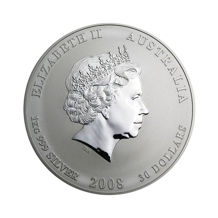 1 kilo zilveren Lunar munt 2008 – Year of the Mouse achterkant