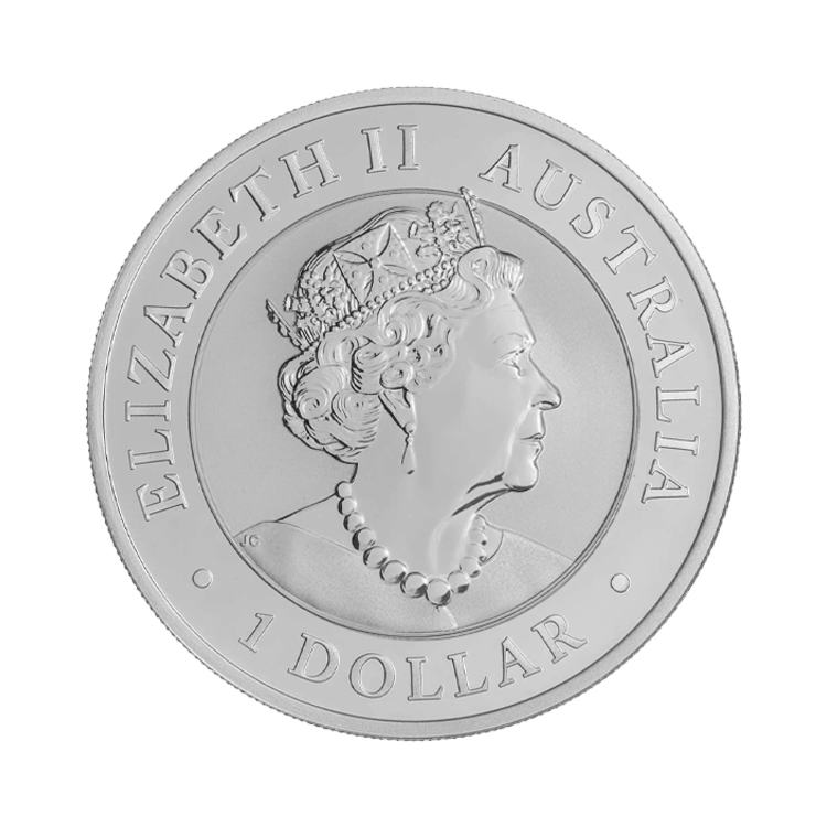 1 troy ounce zilveren Kookaburra munt 2023 achterkant