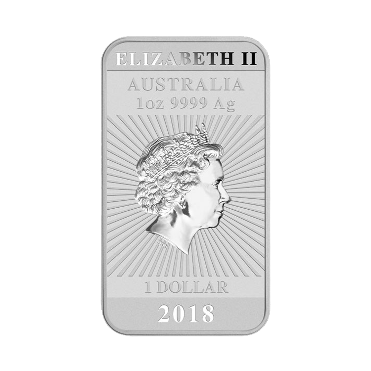 1 troy ounce zilveren muntbaar Rectangular Dragon 2018 achterkant