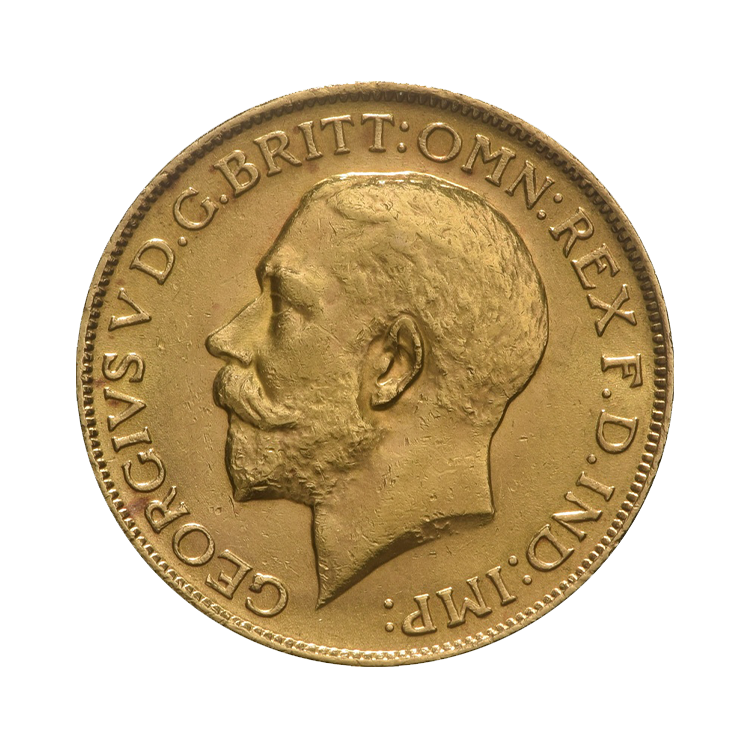 Gouden Sovereign munt achterkant