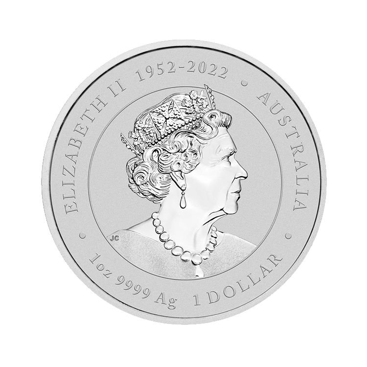 1 troy ounce zilveren Lunar munt Year of the Dragon 2024 achterkant