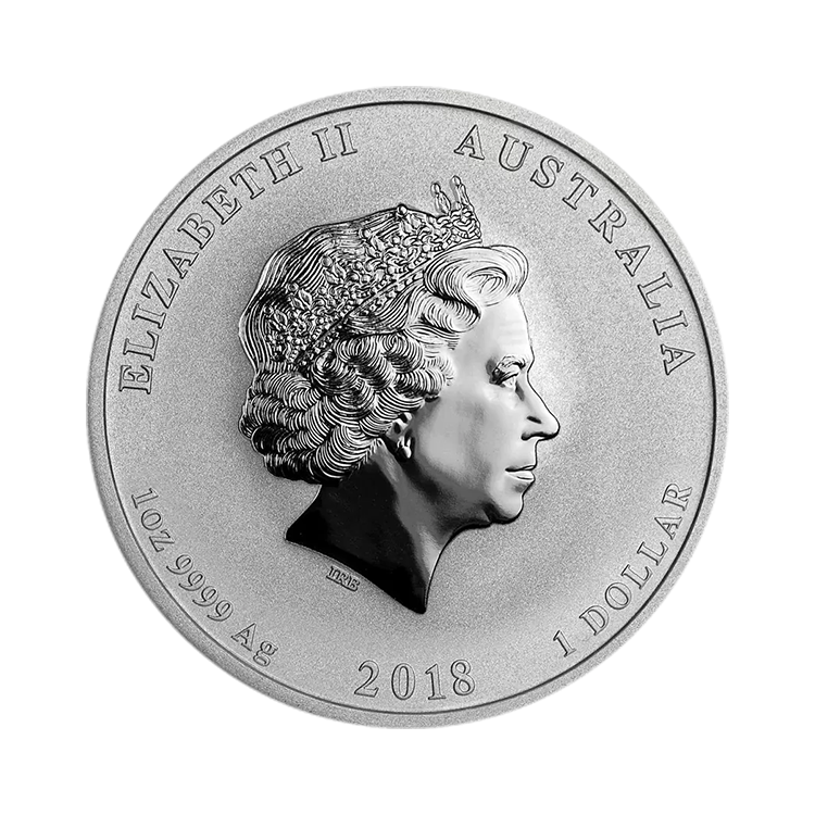 1 troy ounce zilveren Lunar munt Year of the Dog 2018 achterkant