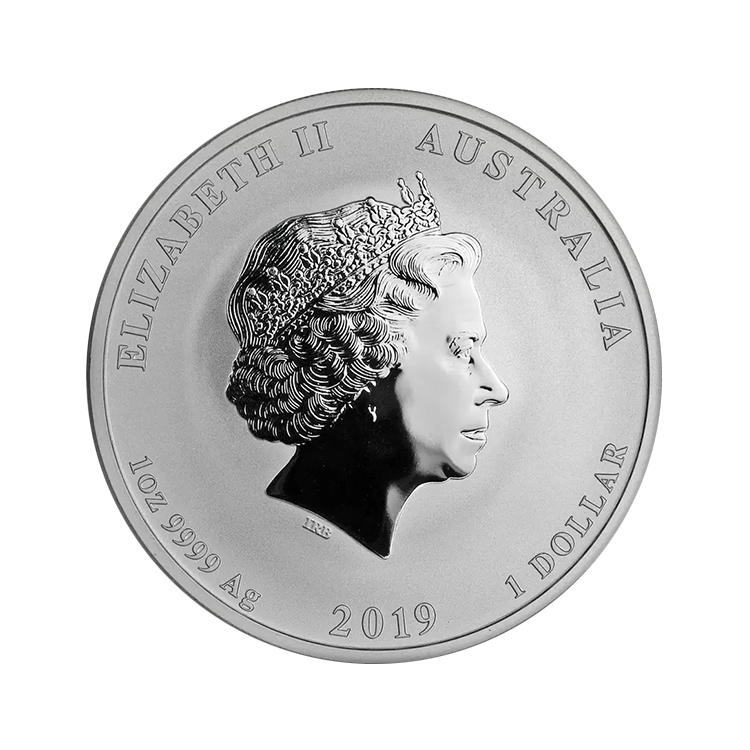1 troy ounce zilveren Lunar Year of the Pig 2019 achterkant