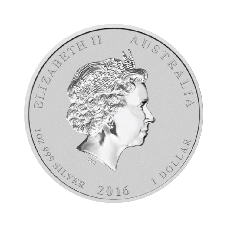 1 troy ounce zilveren Lunar Year of the Monkey 2016 perspectief 1